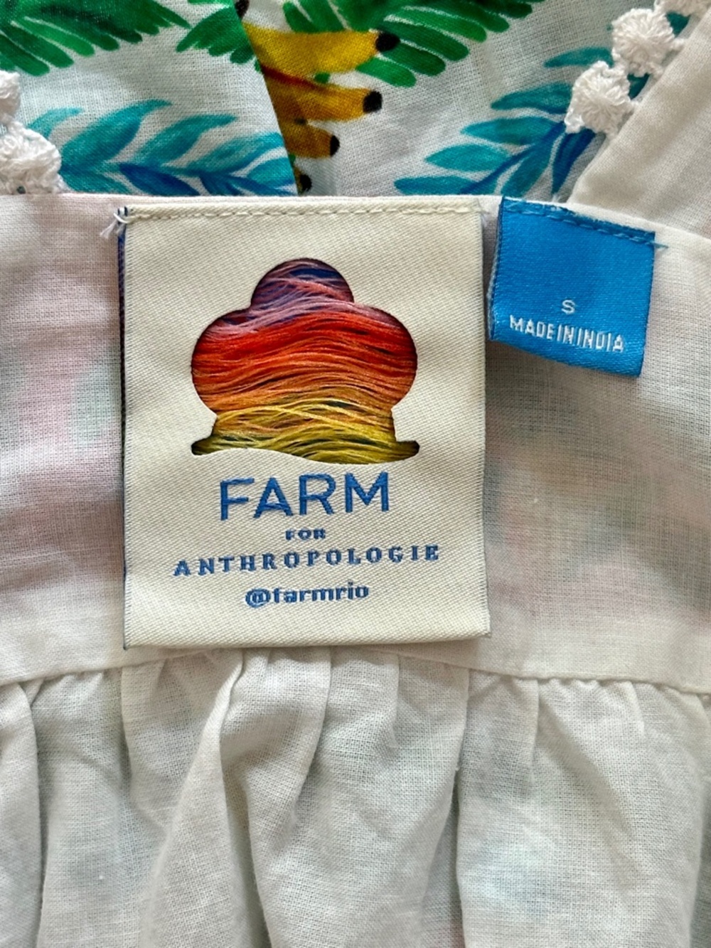 Farm Rio x Anthropologie V-neck Tiered Mini Dress Women's Size Small - Picture 13 of 16